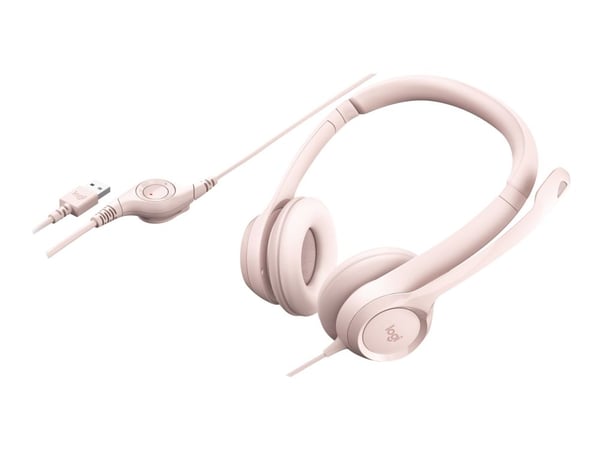 Logitech USB Headset H390 - Headset - på øret - kabling - USB - Rose