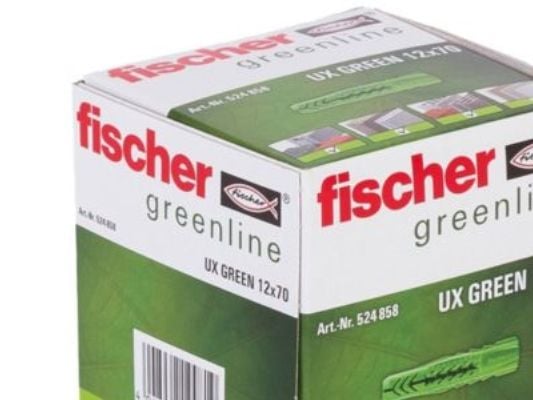 Fischer 524858, Veggplugg, Murstein, Betong, 70 mm, 1,2 cm, 8,5 cm, 8 mm