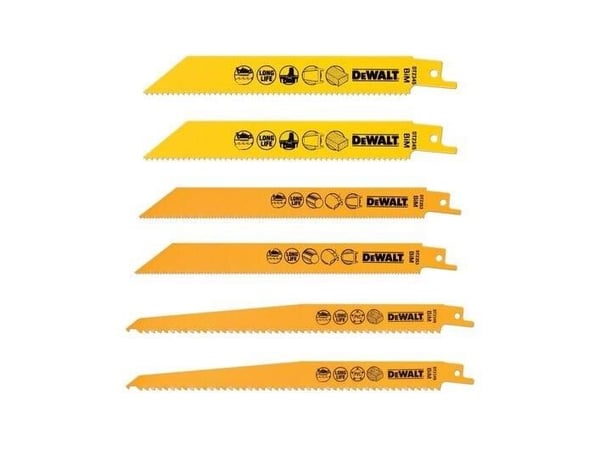 DeWALT High Performance - Sahanteräsarja - 6 kpl - pituus: 152 mm, 228 mm, 203 mm, 203 mm
