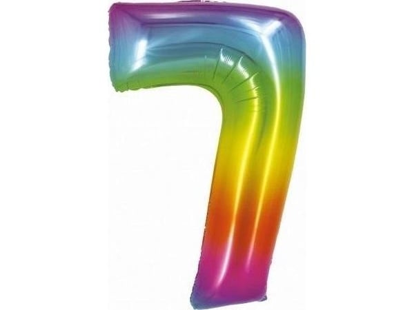 GoDan Folieballong Smart Number 7, regnbue, 76cm CH-STC7