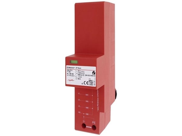 DEHN DSH ZP B TT 255, Terminal, 230 - 400 V, 50 - 60 Hz, Rød, Termoplast, 1,01 kg