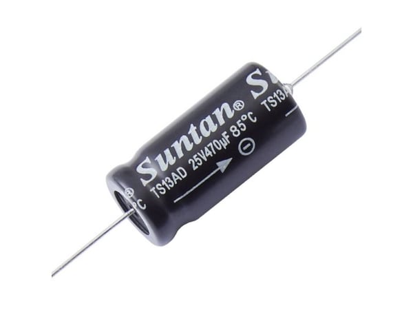 Suntan TS13AE1G222MSB000R elektrolyttkondensator aksial 2.200 µF 40 V 0,2 % (Ø x L) 40 mm x 18 mm 1 stk