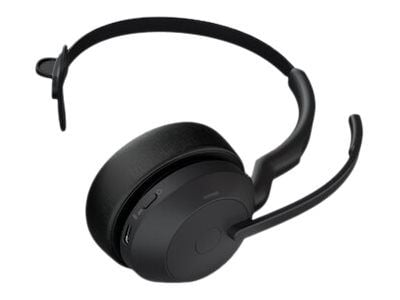 Jabra Evolve2 55 UC Mono - Hodesett - on-ear - Bluetooth - trådløs - aktiv støydemping - USB-A - svart - med ladestativ - Cisco Webex Certified, Al...