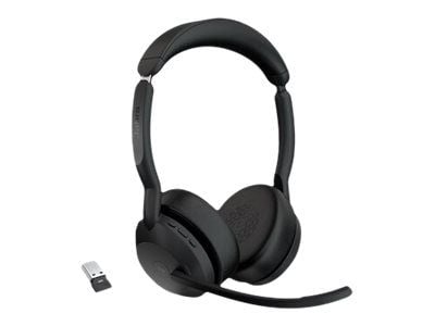 Jabra Evolve2 55 MS Stereo - Hodesett - on-ear - Bluetooth - trådløs - aktiv støydemping - USB-A - svart - Zoom Certified, Certified for Microsoft ...