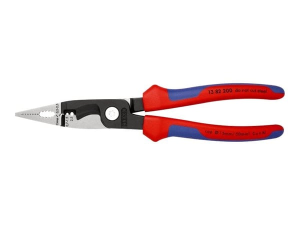Knipex 13 82 200, Kärkipihdit, Terästä, Muovi, Sininen, Punainen, 200 mm, 280 g