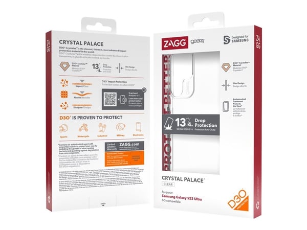 GEAR4 CASES CRYSTAL PALACE D3O SAMSUNG S23 ULTRA CLEAR