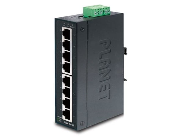 PLANET ISW-801T - Switch - 8 x 10/100 - DIN-skenmonterbar