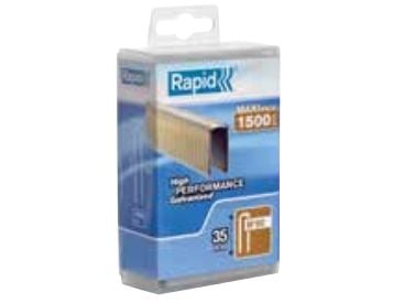 Rapid 5000126, Pakke med stifter, 3,5 cm, 1500 stifter, Festing, Metallisk, Tre
