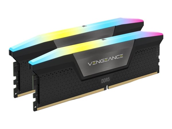CORSAIR Vengeance RGB - DDR5 - sæt - 32 GB: 2 x 16 GB - DIMM 288-PIN - 6400 MHz / PC5-51200 - CL36 - sort