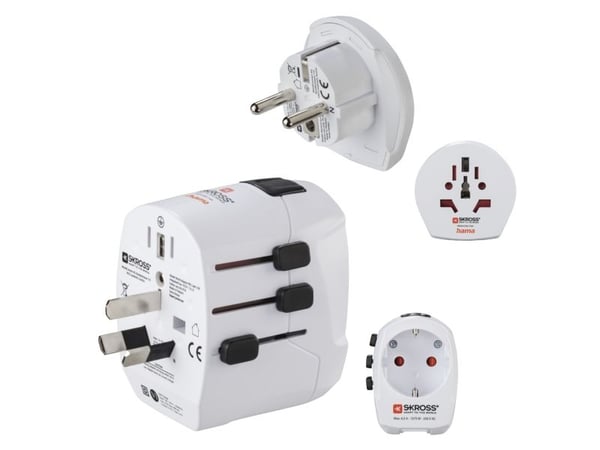 Hama World Travel Pro Light USB, Universel, Universel, Lige, Lige, Type B, Type E (FR), Type F, Type G (UK), Type I (AU), Type A, Type B, Type C, T...