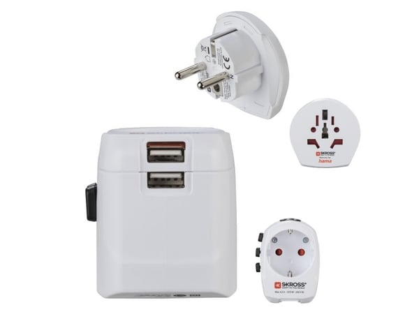 Hama World Travel Pro Light USB, Universel, Universel, Lige, Lige, Type B, Type E (FR), Type F, Type G (UK), Type I (AU), Type A, Type B, Type C, T...