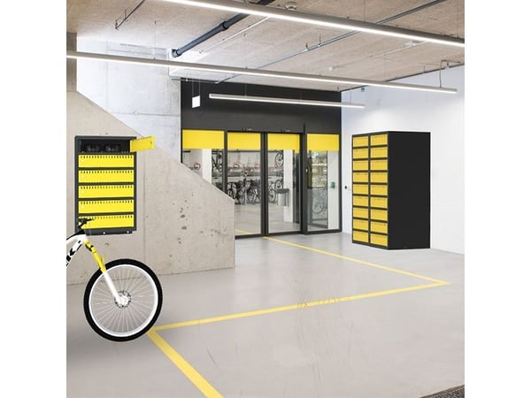 Opladningsskabe cykelbatterier B550 9 rum, vægmodel, grå