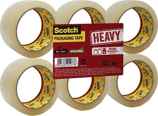 3M HV5066FT, Läpinäkyvä, Pakkaaminen, 66 m, 50 mm, 6 kpl