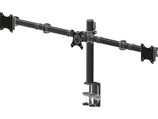 Iiyama DS1003C-B1 - Ställ - justerbar arm - för 3 monitorer - svart - skärmstorlek: 10"-27" - skrivbordsstativ
