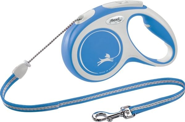 Flexi New Comfort M Cord 5 m, Hund, Tilbaketrekkelig, Blå, Ledning, 20 kg, Monokromatisk