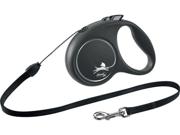 flexi Black Design S snor 5 m, 12 kg, lajiteltu