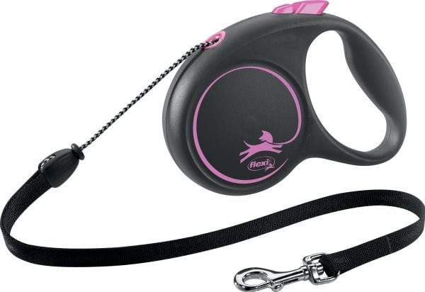 flexi Black Design M snor 5 m, 20 kg, pink