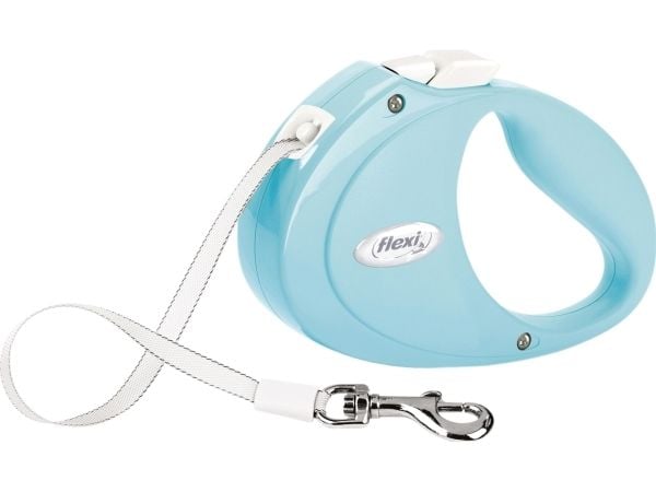 Valp, automatisk bånd, for hund, lyseblå, 2m, stropp