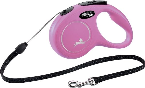 Flexi New CLASSIC, Hund, Tilbaketrekkelig, Rosa, Ledning, 12 kg, 5 m