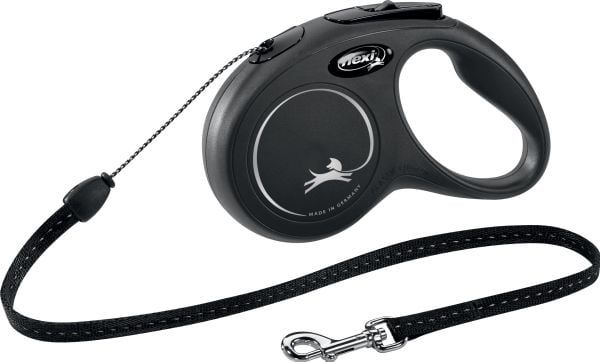 Flexi New CLASSIC 5 m Sort Hund Fleksibel hundesnor