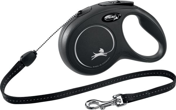 flexi New Classic hihna S, 8M, 12KG, musta