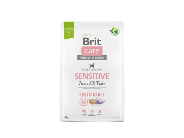 BRIT Care Dog Sustainable Sensitive Insect &amp; Fish - kuivaruoka koirille - 3 kg