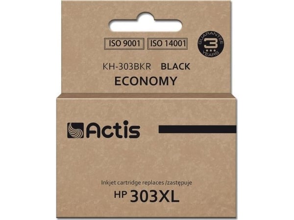 Actis KH-303BKR, Kompatibel, Sort, HP, HP ENVY Photo: 6220, 6230, 6234, 7130, 7134, 7830, 7221. HP ENVY: 7220e. HP: 303., 600 sider, Høyt (XL) utbytte