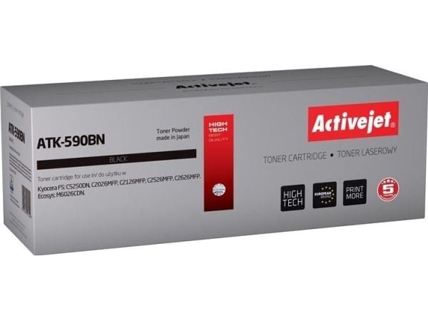 Activejet värikasetti ATK-590BN (Kyocera korvaava TK-590BK; Supreme; 7000 sivua; musta)