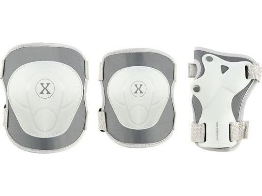 Nils Extreme skyddsset knän+armbågar+handled till rullskridskor/longboards/scooters H704 grå storlek M