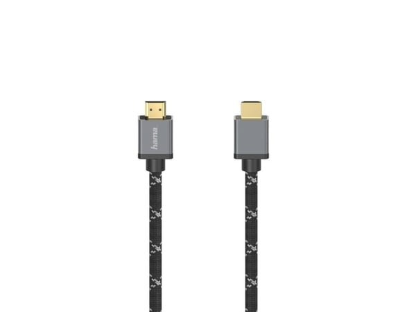 Hama 00205067, 5 m, HDMI-tyyppi A (vakio), HDMI-tyyppi A (vakio), Äänen paluukanava (ARC), Musta, Harmaa