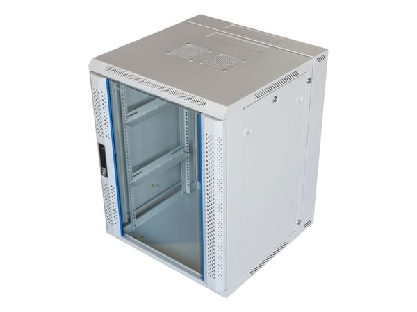 19" väggskåp TOTEN, System Z, 15U, 600x600, glasdörr, 60 kg, vit / ZS66156000 / 19-Z6615V