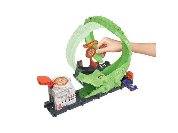 Hot Wheels City Gator Loop Attack, lekesett, Kjøretøy og banesett, 4 år, Plast, Flerfarget