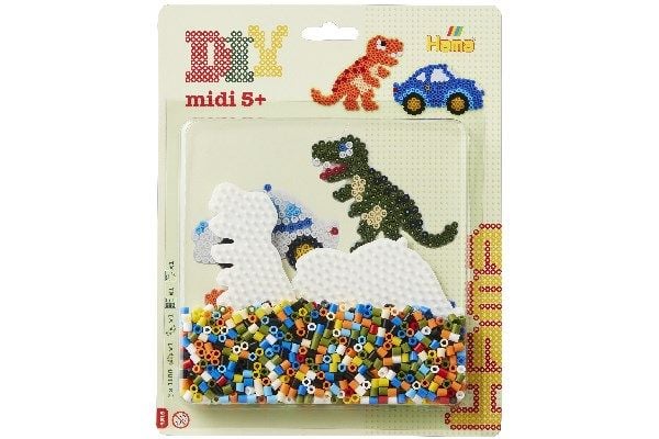 Hama midi blisterpakke bil & dinosaur