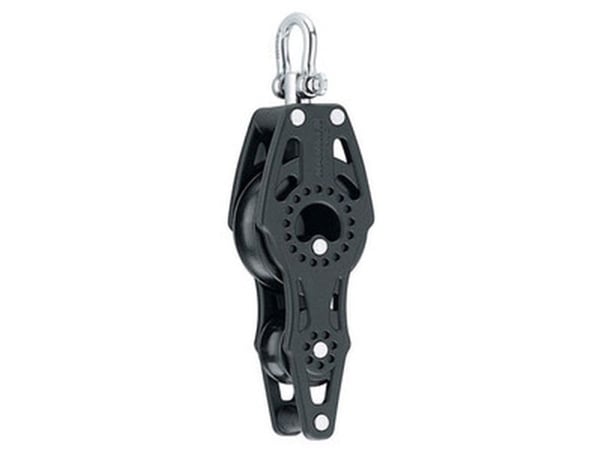 Harken Carbo-blokk 40 mm enkelt, hunn-svivel, violin