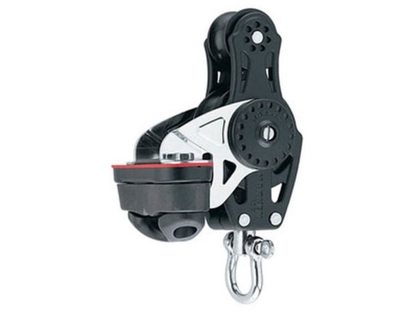 Harken Carbo-blokk 57 mm enkelt, tau/vinolin, Cam-Cleat