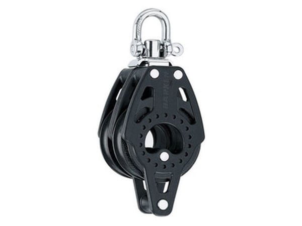 Harken Carbo-blokk 75 mm dobbel, svirvel, hunsvot