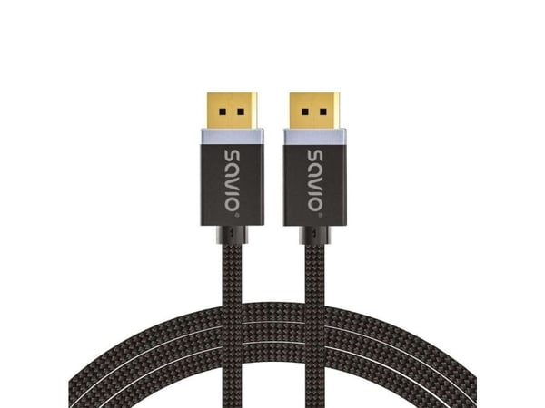Savio DisplayPort cable 1 m Black CL-165, 1 m, DisplayPort, DisplayPort, Hankjønn, Hankjønn, 7680 x 4320 piksler