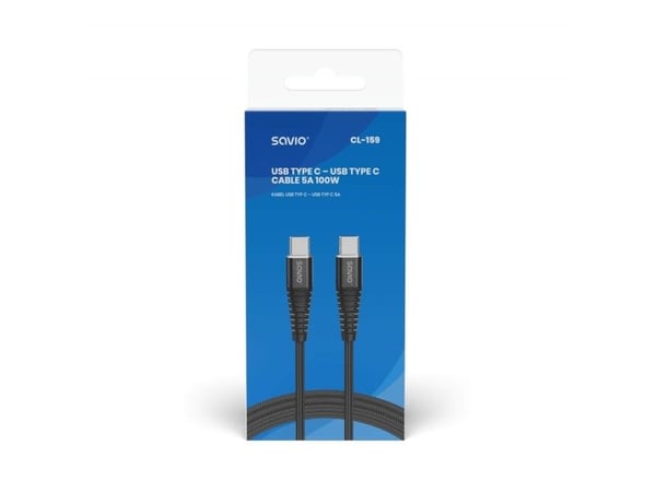 Kabel USB Type C - USB Type C 5A 1m, CL-159