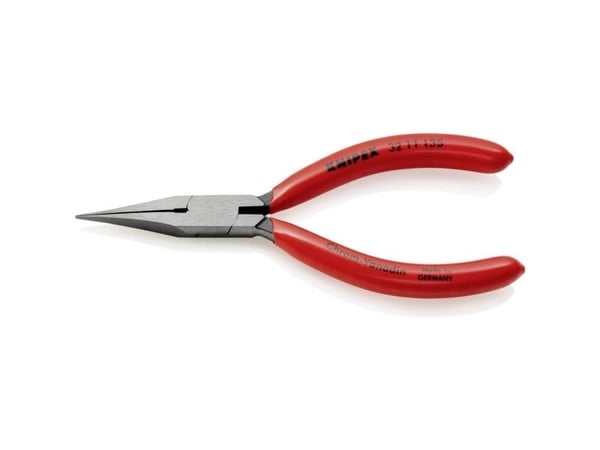 Knipex 32 11 135, Nesetang, 1,5 mm, 3,4 cm, Stål, Plast, Rød