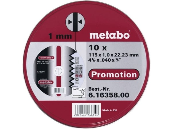 Metabo SP - Skjæreplate - for rustfritt stål, stål - 10 deler - 115 mm - grovkorn: A60