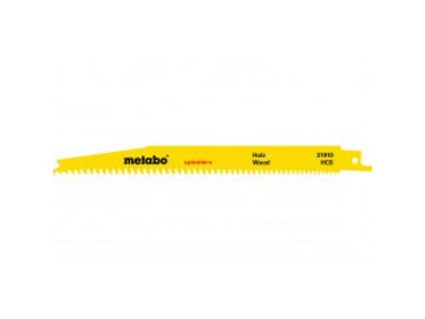 Metabo 631913000, Sabelsagblad, Plast, Kryssfiner, Tre, High Carbon Steel (HCS), Hvit, Gult, 1,25 mm, 20 cm