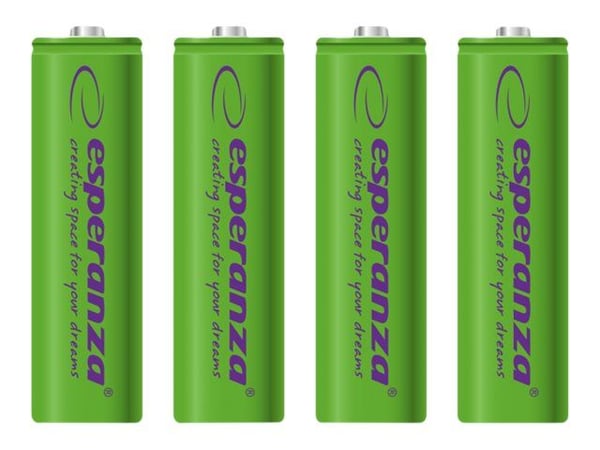 Esperanza - Batteri 4 x AA-type - NiMH - 2000 mAh - grønn