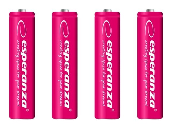 Esperanza - Batteri 4 x AAA - NiMH - 1000 mAh - rød