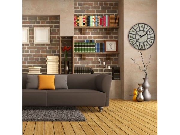 TFA-Dostmann Vintage, Seinä, Quartz clock, Pyöreä, Valkoinen, Metalli, Puolikova kuitulevy (MDF)