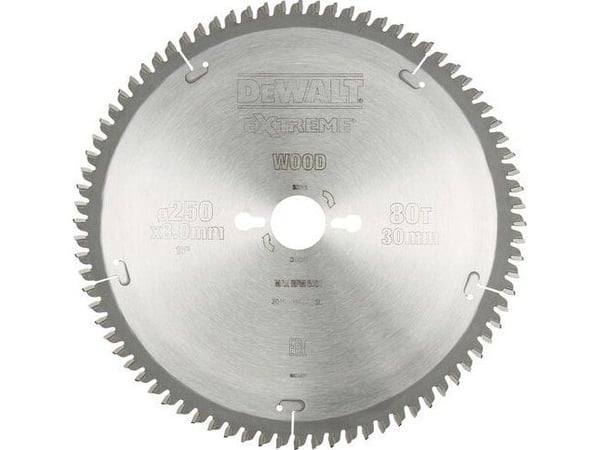 DeWALT DT4287-QZ Extreme Cirkelsågklinga för Trä - 250 mm - 80T