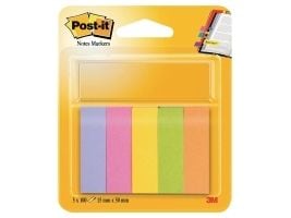 Post-it®-merkintäkyniä, 5 eri väriä, 5 x 100 arkin pakkaus