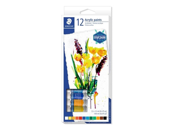 STAEDTLER 8500 - Färguppsättning - 12-piece - akryl - 12 färger - olika klara färger - 12 ml