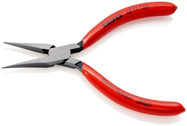 Knipex 32 11 135, Nesetang, 1,5 mm, 3,4 cm, Stål, Plast, Rød