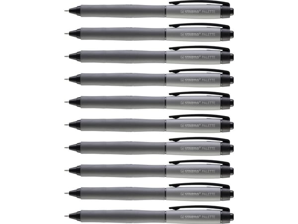 STABILO PALETTE, Kuulakärkikynän kiinnitys painamalla paikalleen, Musta, Muovi, Kumi, 0,4 mm, Hienojakoinen, Molempikätinen