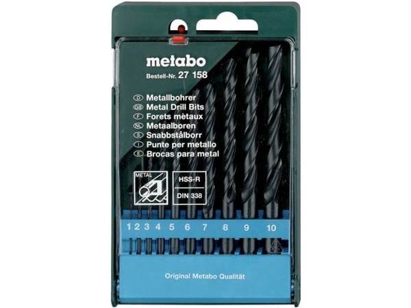 Metabo 627158000 metall spiralbor-sett 10 deler 1–10 mm (10 stk)